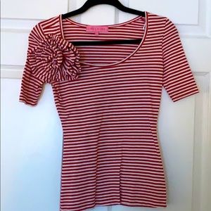 Red and white stripes top